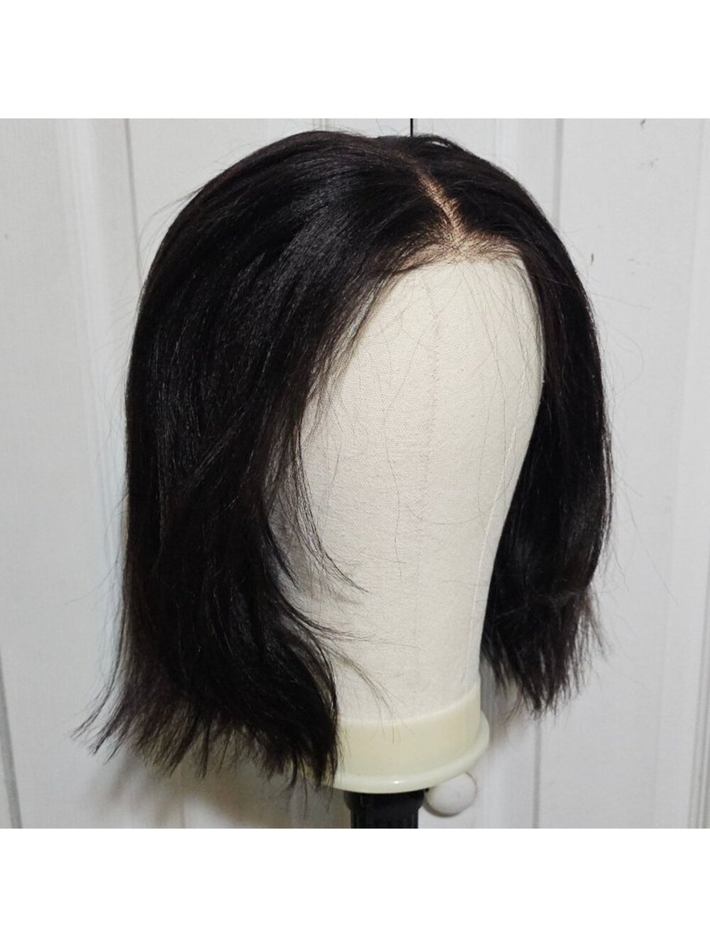 OQ Face Framing Yaki Human Hair Wig 12 inch Bob Layered 9x6 Lace 180 Density